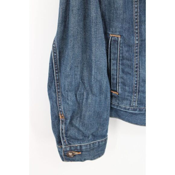 LL Bean Womens Denim Jacket Size L Blue Trucker Jean - Picture 5 of 10